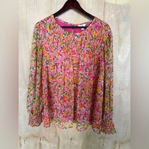Terra & Sky Pink and Orange Floral Blouse